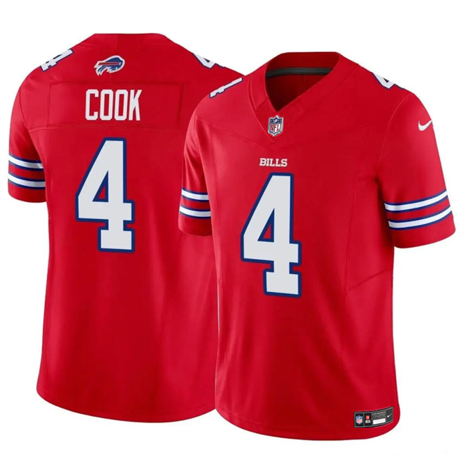 Men's Buffalo Bills #4 James Cook Red 2023 F.U.S.E. Vapor Untouchable Limited Football Stitched Jersey